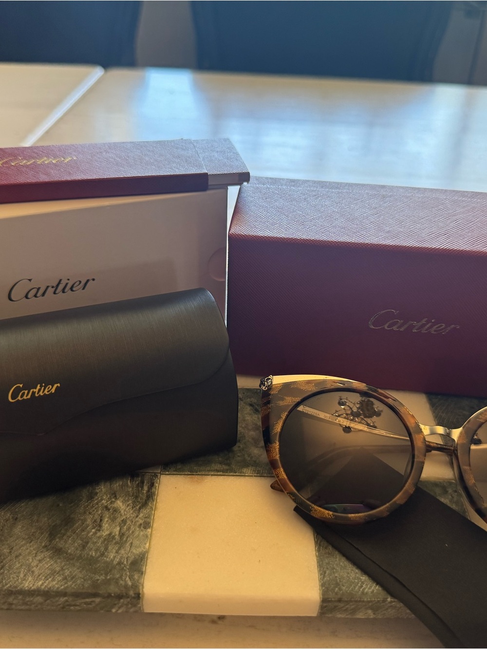 NEW Cartier Havana Sunglasses - Grey - Picture 7 of 13